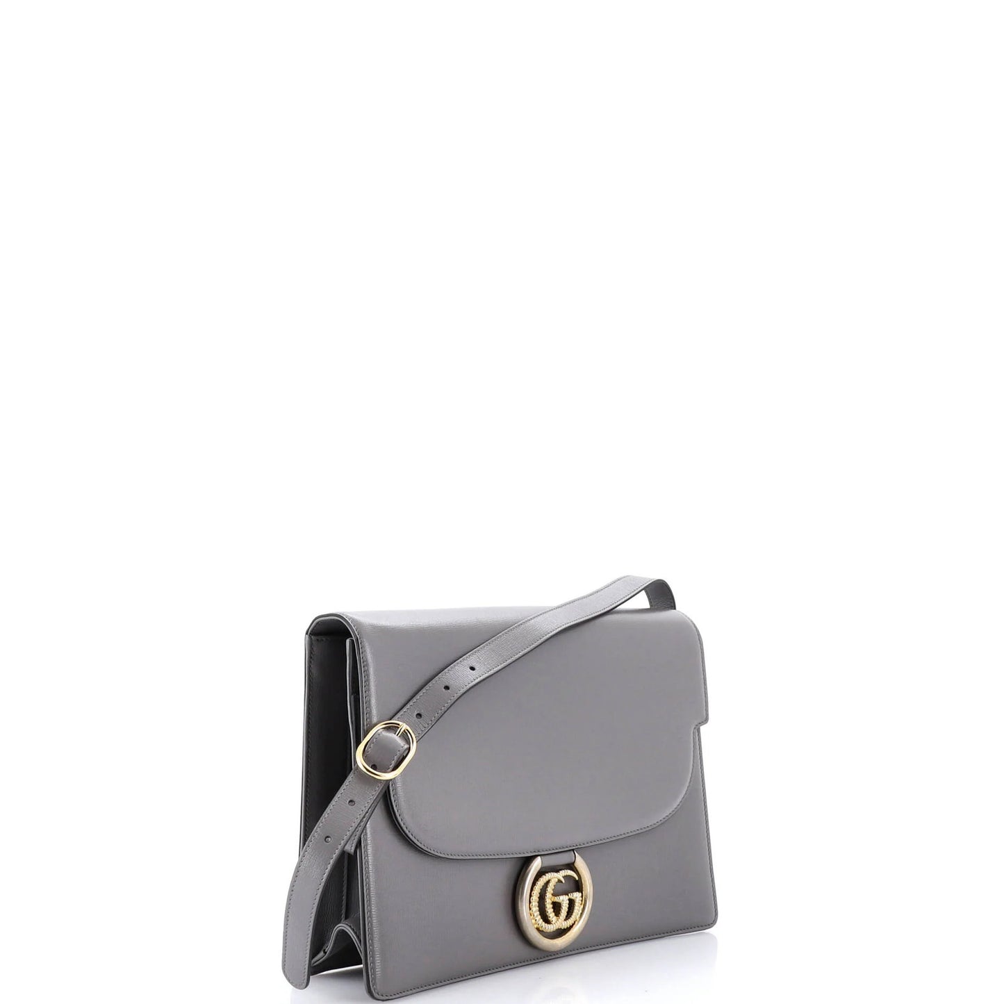 Gucci Gg Ring Shoulder Bag Leather Medium