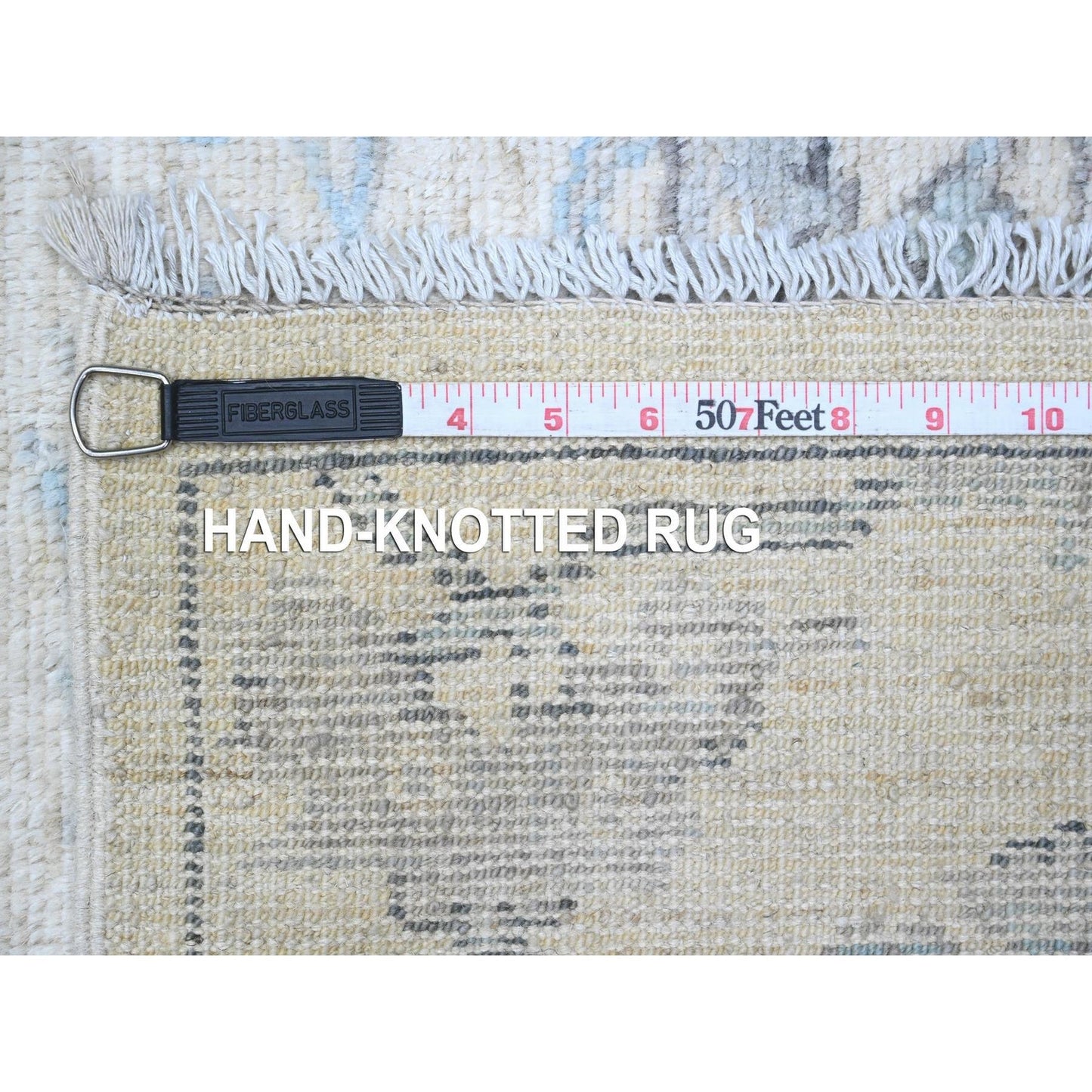 5'10"X11'10" Broken White Afghan Angora Oushak Wide Runner Oriental Rug