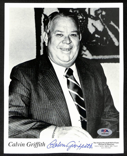 Calvin Griffith Signed/Autographed 8X10 Photo Minnesota Twins Psa/Dna 195470