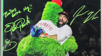 Jason Kelce/Phillies Phanatic Dual-Signed/Insc