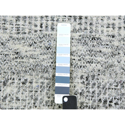 2'6"X23'4" Gray Grass Design Undyed Wool Hand Knotted Xl Runner Rug