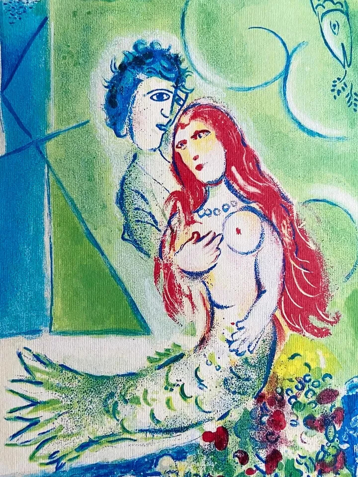 Marc Chagall Numbered Coa Lithograph Published Signed Sorlier