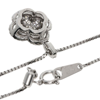 0.8Ct Diamond Necklace K18 White Gold 5.6G