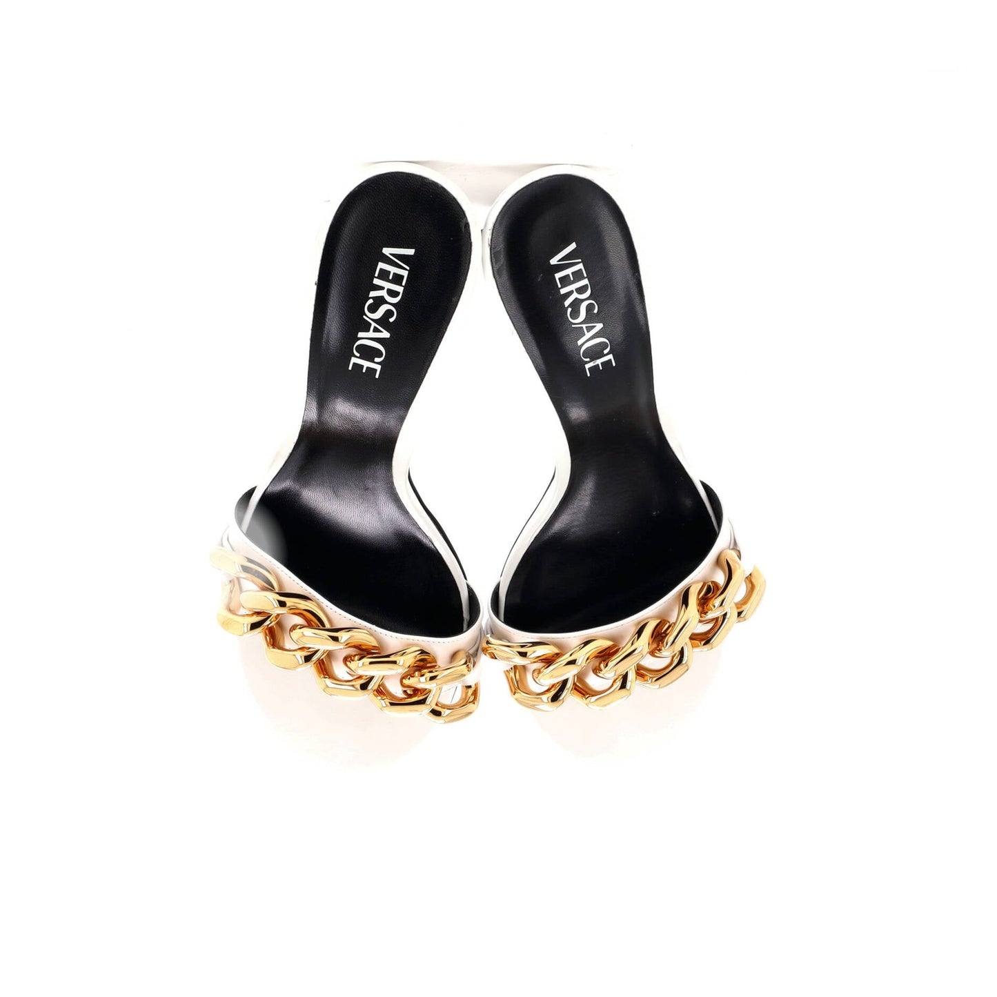 Versace Women'S Medusa Chain Heeled Sandals Leather