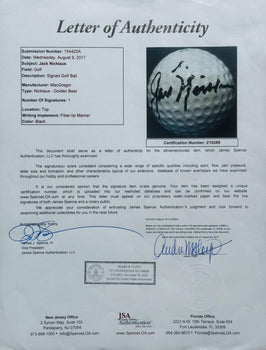 Jack Nicklaus Autographed MacGregor Golden Bear 2 Golf Ball (JSA)