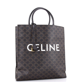 Celine Vertical Cabas Tote Triomphe Coated Canvas Large