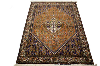 4X5 Ft Hand-Knotted Vintage Floral Rug Plush