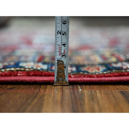 2'9"X4'1" Red Hand Knotted Super Kazak Pure Wool Medallions Oriental Rug