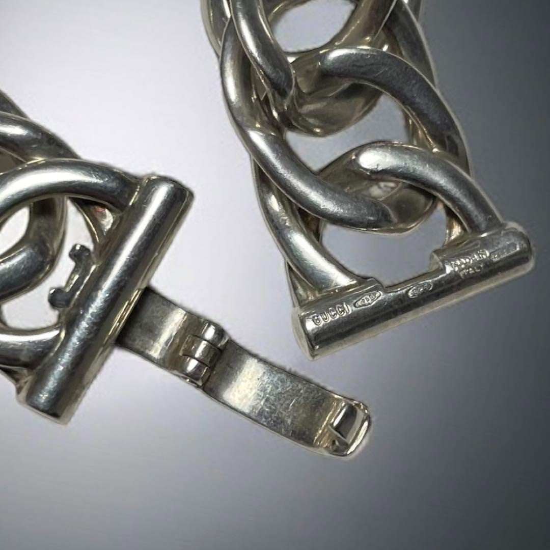 inches Gucci Sun Motif Chain Bracelet Sterling Silver and 18K Yellow Gold 7.48