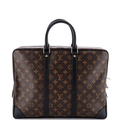 Louis Vuitton Porte-Documents Voyage Bag Macassar Monogram Canvas