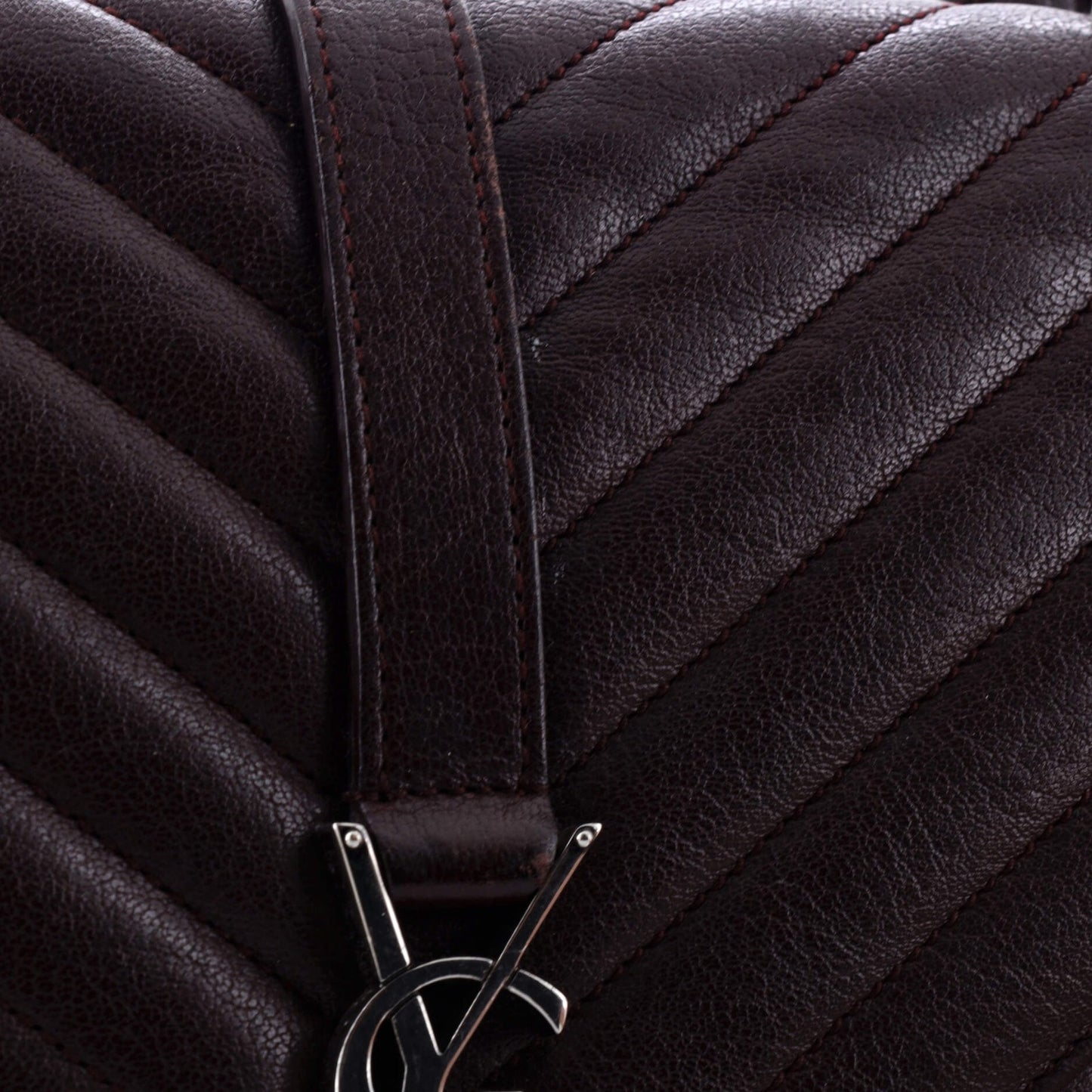 Saint Laurent Classic Monogram College Bag Matelasse Chevron Leather Medium