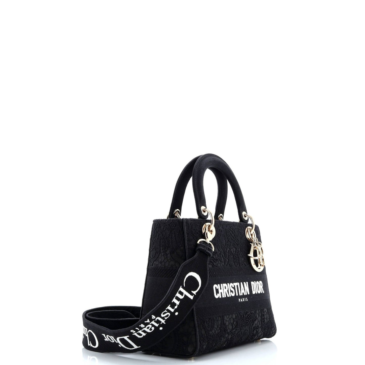 Christian Dior Lady D-Lite Bag Embroidery With Macrame Effect Medium