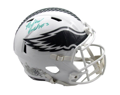 Nolan Smith Signed Full Size Replica Salute To Service Helmet Eagles Jsa 193471