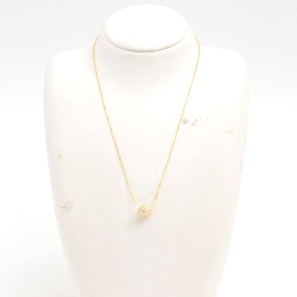 Mikimoto Diamond Ball Necklace 0.93Ct Yellow Gold K18