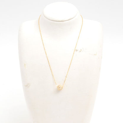 Mikimoto Diamond Ball Necklace 0.93Ct Yellow Gold K18