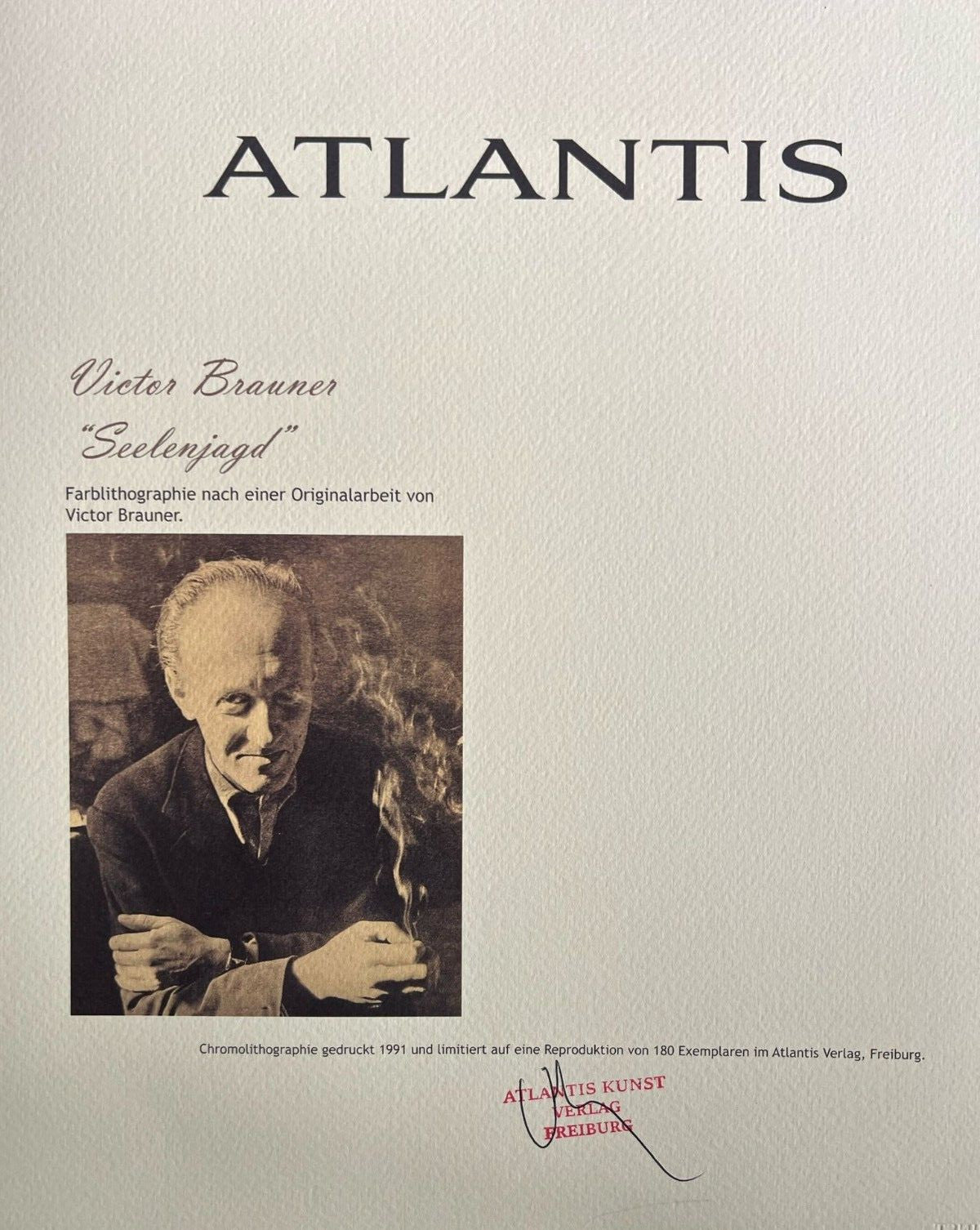 Victor Brauner Lithograph ( Signed Coa) Numbered In Pencil 180Ex