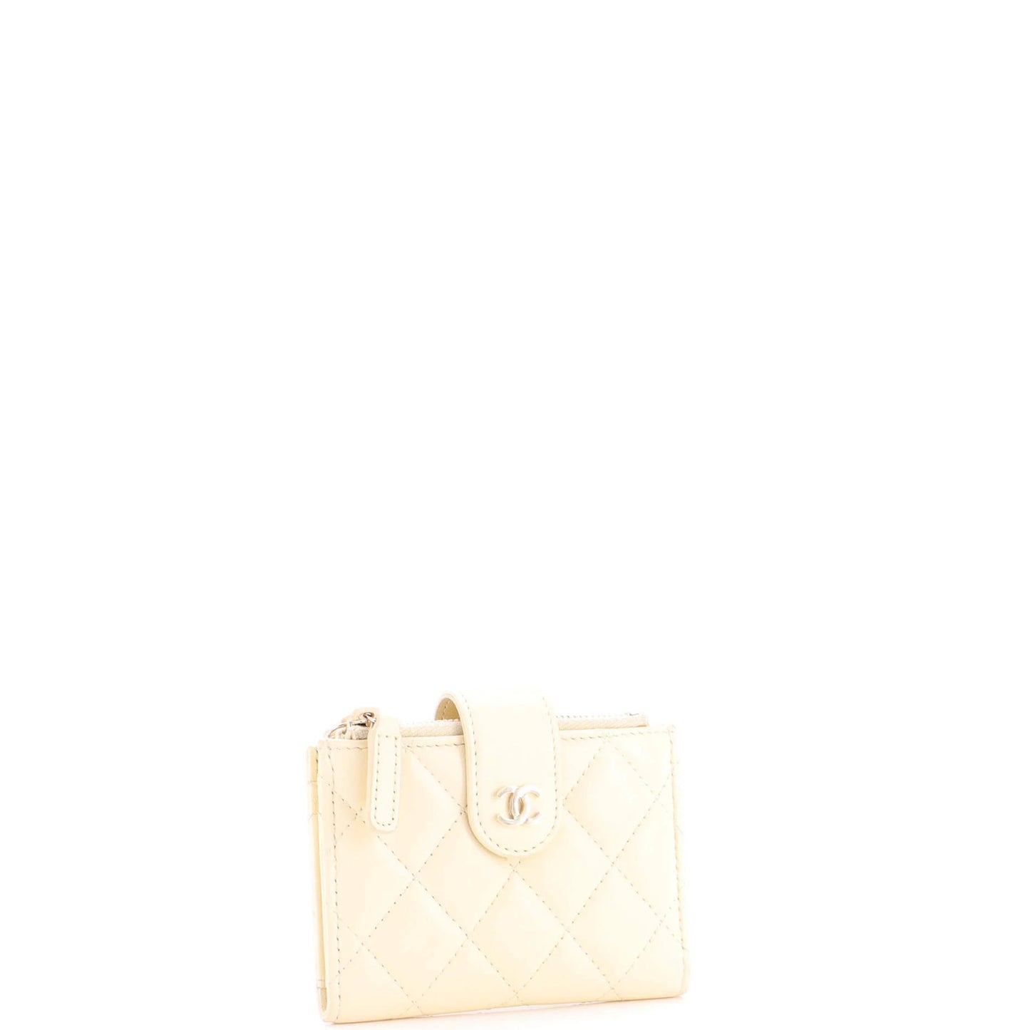 Chanel Double Zip French Wallet Quilted Caviar Compact