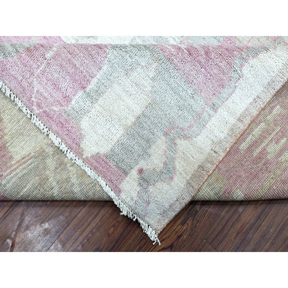8'10"X11'9" Pink Moroccan Berber Arts And Crafts Hand Knotted Wool Rug