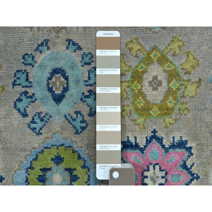 5'X6'4" Colorful Gray Fusion Kazak Pure Wool Hand Knotted Oriental Rug