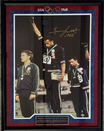 Tommie Smith Autographed 20X24 Olympic Photo Framed (Steiner)