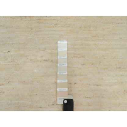 2'4"X11'4" White Plain Design Lori Buft Pure Wool Hand Knotted Runner Rug