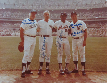 Mickey Mantle/Joe Dimaggio/Willie Mays/Snider Signed 11X14 Photo Psa/Dna 184783