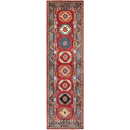 2'8"X9'9" Bolero Red Special Kazak 100% Wool Hand Knotted Runner Rug