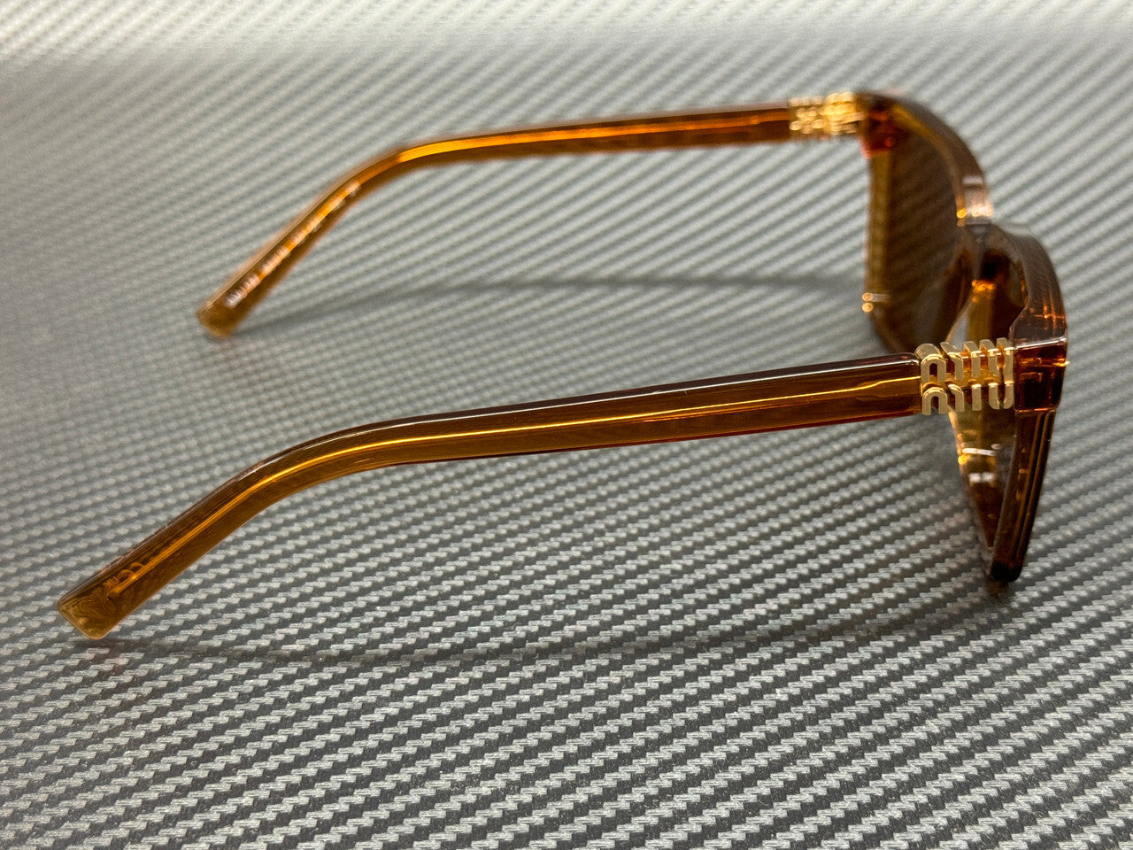 Miu Miu Mu 13Zs 15T2Z1 Caramel Transparent Brown Women'S 55 Mm Sunglasses