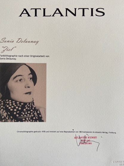 Sonia Delaunay Lithograph Coa Signed Op Numbered In Pencil 180 Ex