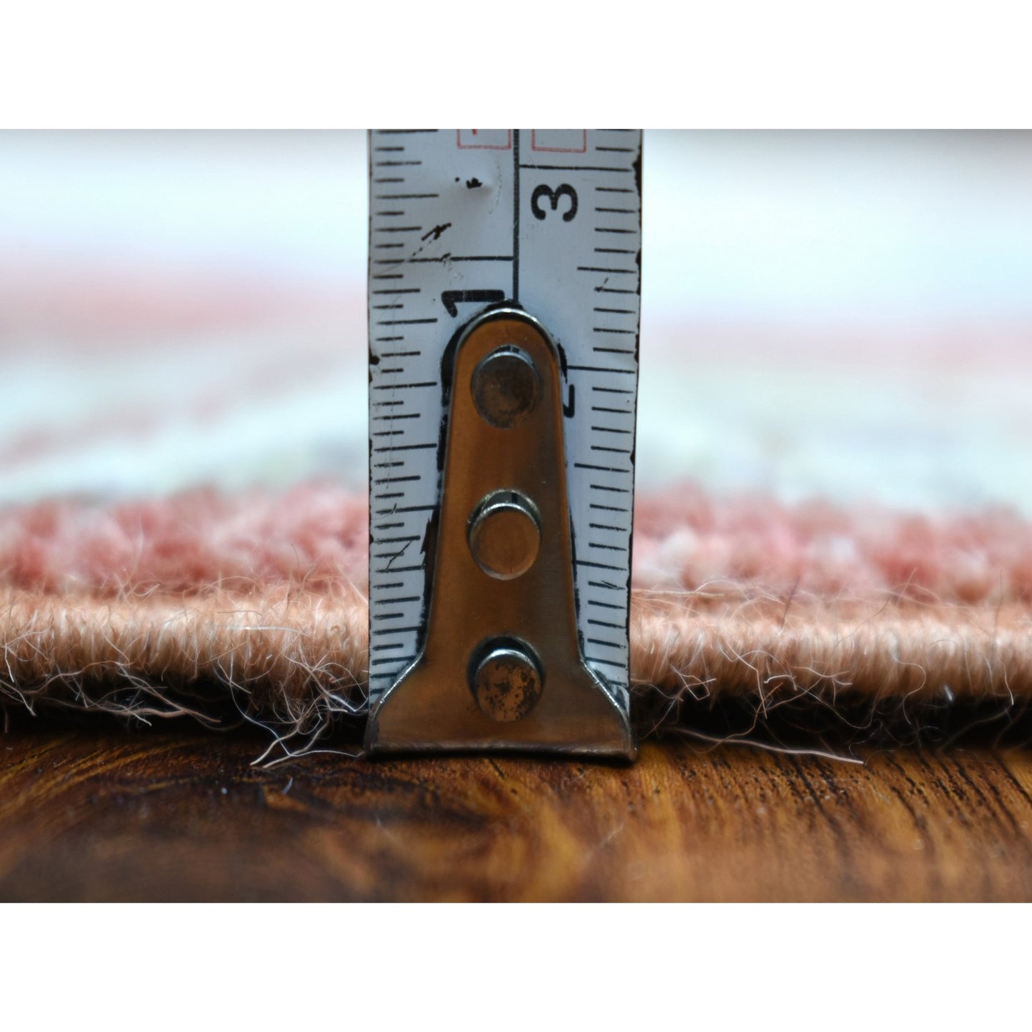 2'10"X9'6" Coral Red Afghan Angora Oushak Wool Hand Knotted Runner Rug