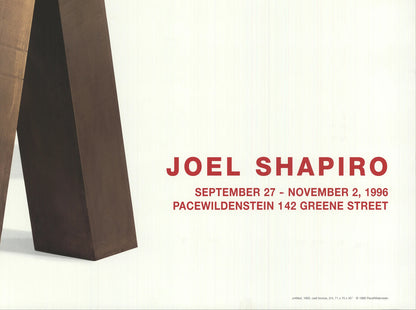 Joel Shapiro Untitled, " Offset Lithograph Abstract Brown, Whi