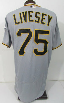 Jeff Livesey 75 Pirates 2017 Game Used/Worn Grey Jersey Mlb Holo 139542