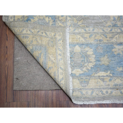 8'X10' Cloud Gray Wool Hand Knotted Finer Peshawar Rug