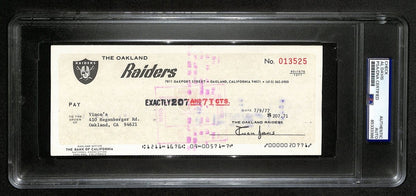 Al Davis Hof Signed/Autographed 8.5X3.5 Bank Check Raiders Psa/Dna 193234