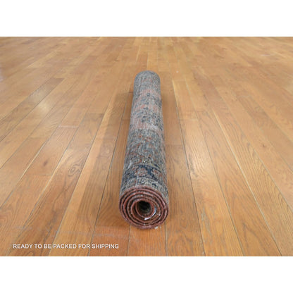 3'5"X4'9" Blush Red Antique Zoroastrian Saroogh Pure Wool Hand Knotted Rug