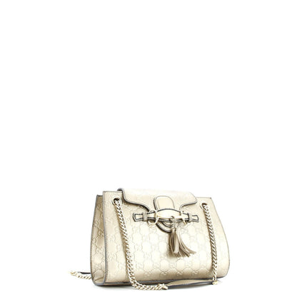 Gucci Emily Chain Flap Shoulder Bag Guccissima Leather Small