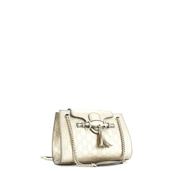 Gucci Emily Chain Flap Shoulder Bag Guccissima Leather Small