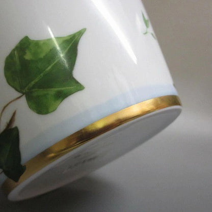 Collectible Raynaud Limoges Verdure Vase Ivy Pattern Porcelain with Gold Trim