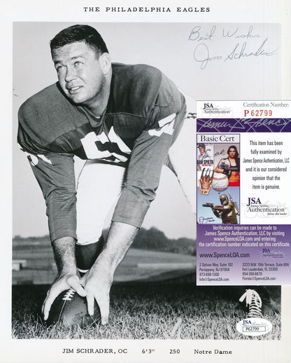 Jim Schrader Eagles Redskins Notre Dame Rare