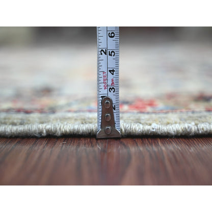 Stone Gray Peshawar 2 6 Bijar Garus Hand Knotted Wool Runner