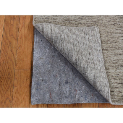 2'7"X18'2" Taupe Natural Colors Pure Wool Gabbeh Runner Hand Loomed Rug