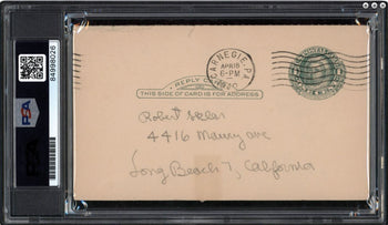 1949 Honus Wagner Hof Signed Government Postcard