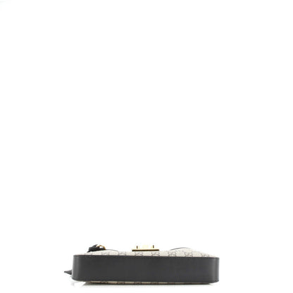 Gucci Padlock Chain Shoulder Bag Gg Coated Canvas And Leather Small