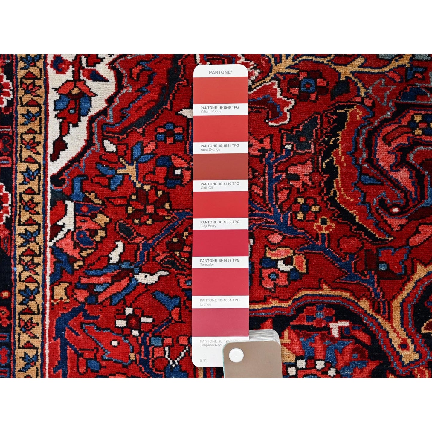 7'10"X10'8" Red Natural Wool Hand Knotted Zoroastrian Antique Heris Rug