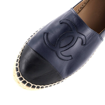 Chanel Women'S Cc Cap Toe Espadrilles Leather