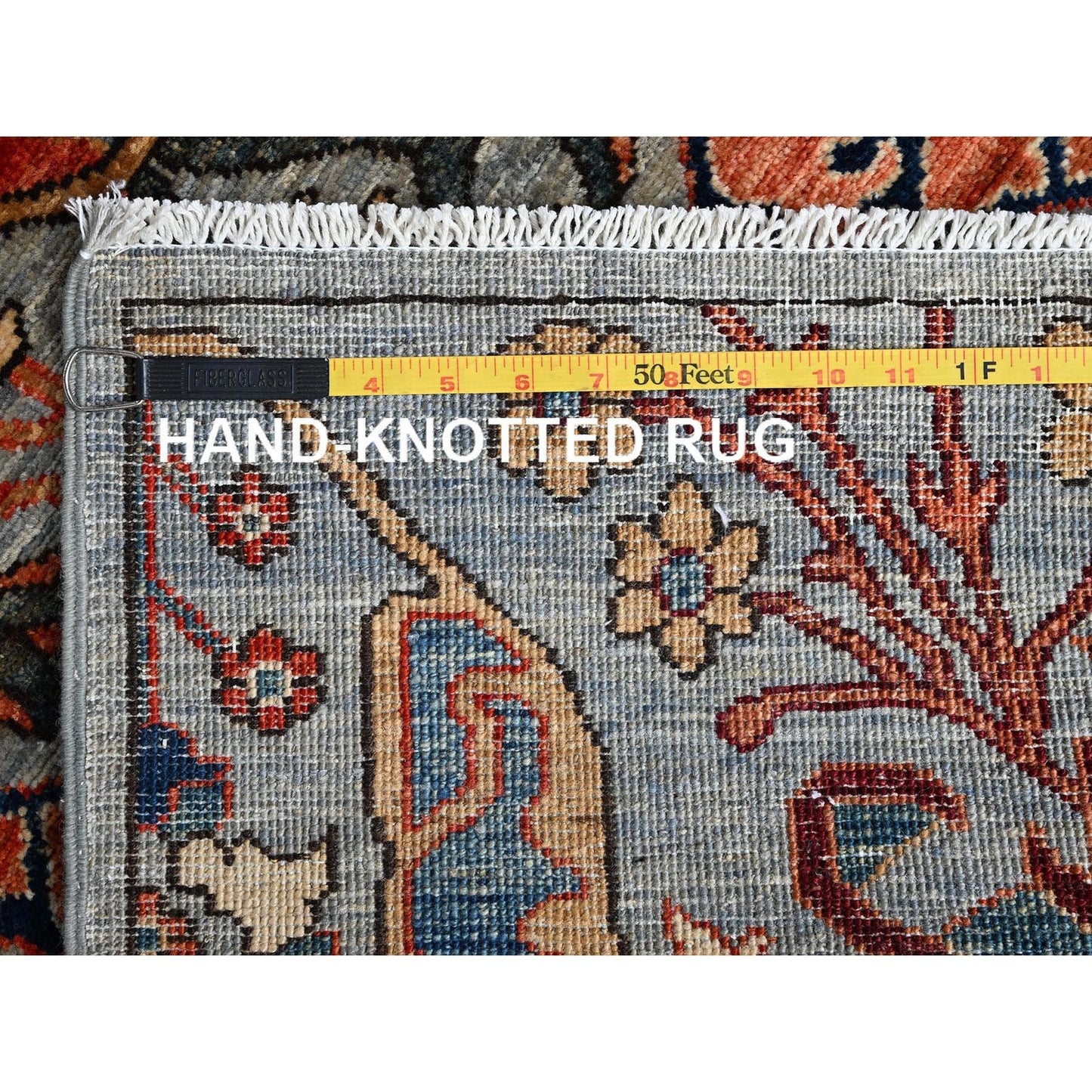 2'8"X10'1" Misty Gray Bijar Garus Design Soft Wool Hand Knotted Runner Rug