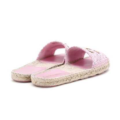 Chanel Women'S Cc Espadrille Slide Sandals Tweed
