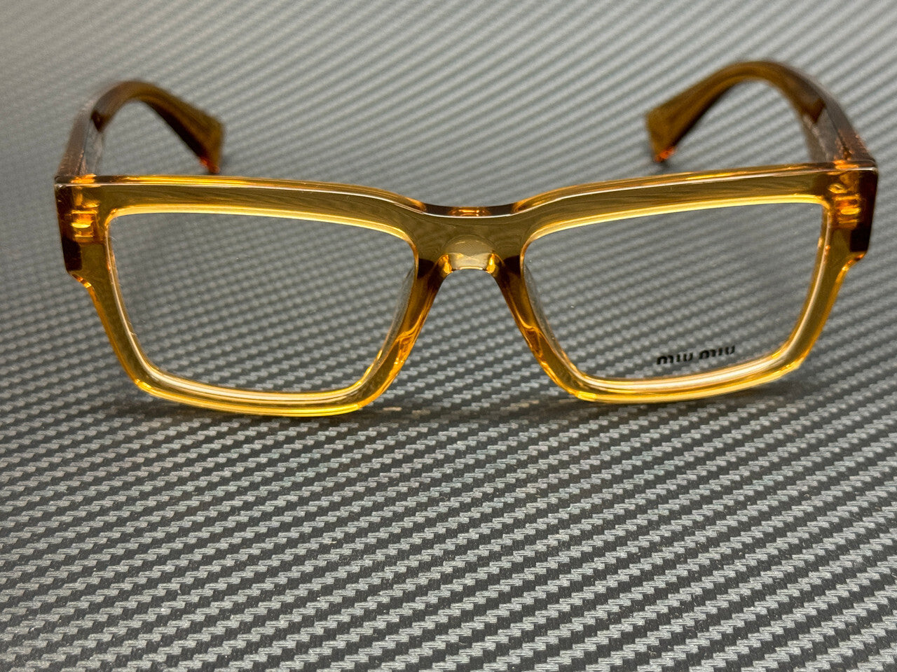 Miu Miu Mu 02Xv 16Q1O1 Orange Transparent Women'S 52 Mm Eyeglasses