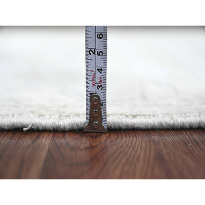 2'5"X5'8" Gray Hand Knotted Washed Out Peshawar 100% Wool Runner Rug