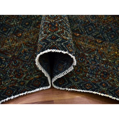 10'X10' Brown Hand Knotted Kohinoor Herrita Design Plush Wool Square Rug